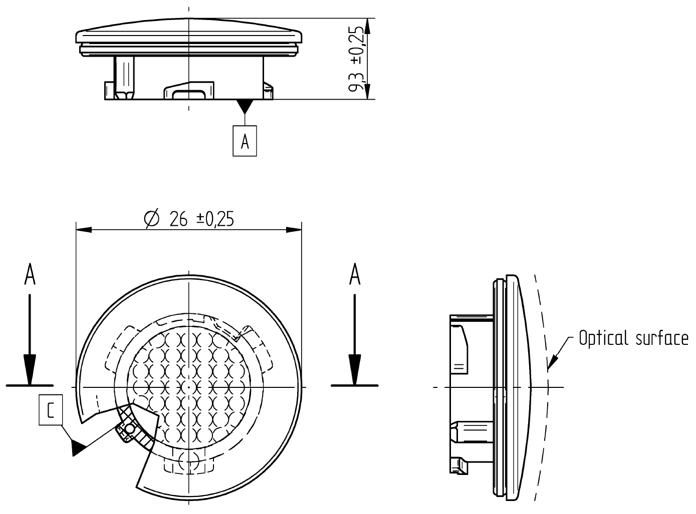 LED light for wet appliances